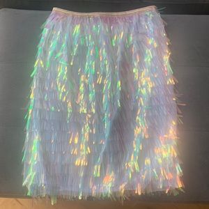 Pink Sequin Midi Skirt